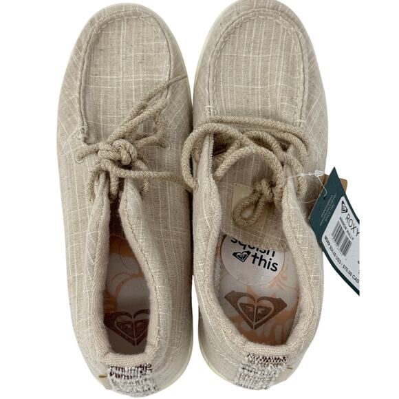 Roxy Minnow Wally Slip On Sneaker Shoe Women's 7.5 Cream - Picture 4 of 8